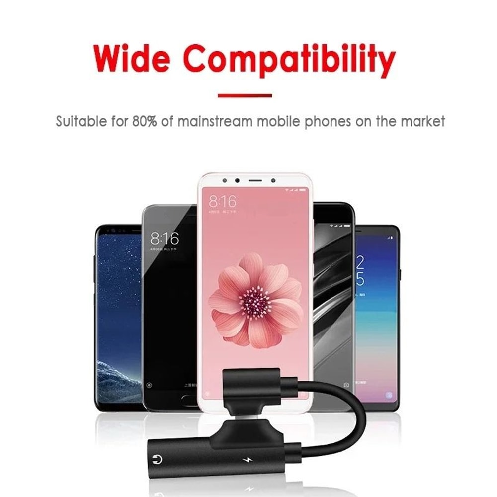 2 In 1 USB C To 35mm AUX Adapter Headphone Jack Audio Splitter 8