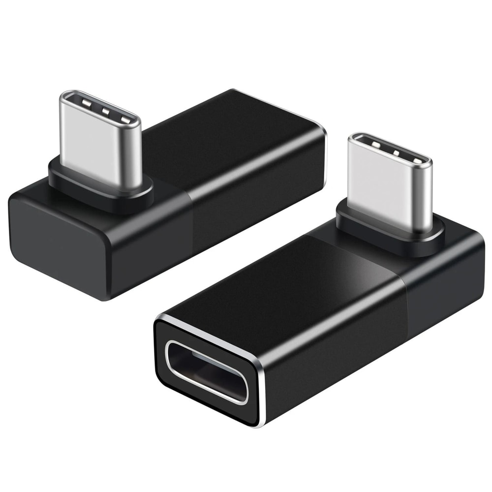 Hannord USB C 90 Degree Adapter USB4 40Gbps Angled Converter 2 Pack 2