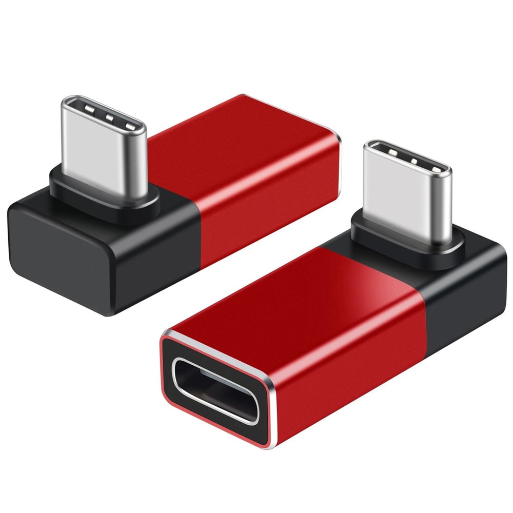 Hannord USB C 90 Degree Adapter USB4 40Gbps Angled Converter 2 Pack 1