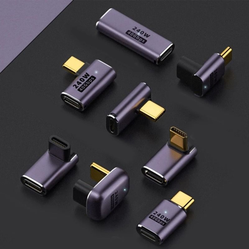 USB4 Type C Female To Male Adapter 100W Fast Charging 40Gbps Converter 12