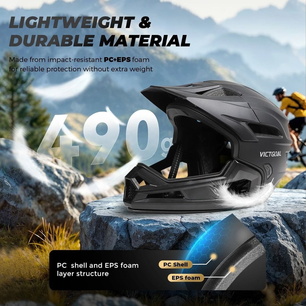 VICTGOAL Full Face MTB Helmet Detachable Mountain Bike Helmet For Off Road Cycling 7