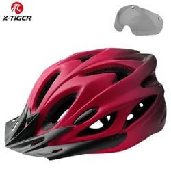 x tiger cycling helmet with led light ultralight mtb bike helmet with goggles visor
