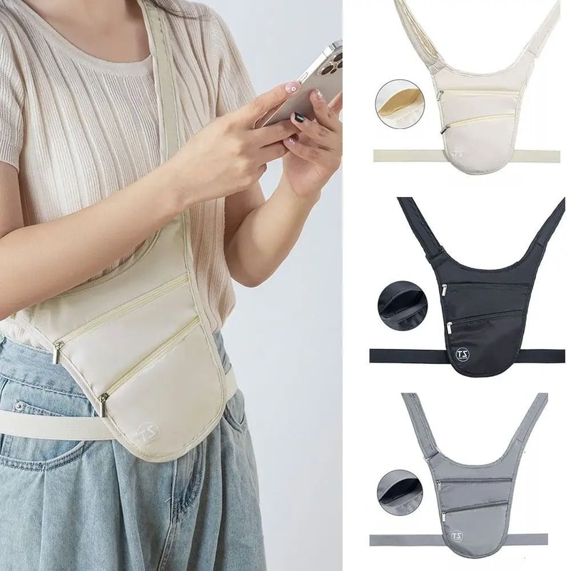 Anti Theft Running Waist Bag Waterproof Sports Waist Belt Pack With Hidden Pocket 4