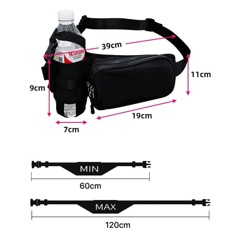 Ultralight Running Waist Bag With Bottle Holder Nylon Sports Waist Belt Pack For Phone And Essentia 4