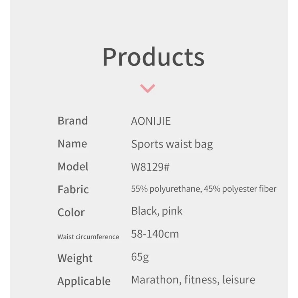 AONIJIE Running Waist Pack Lightweight Sports Waist Belt Bag For Jogging And Outdoor Fitness 3