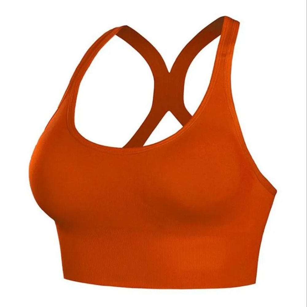 Womens Padded Sports Bra Breathable Wirefree Workout Bra Push Up Fitness Top 6