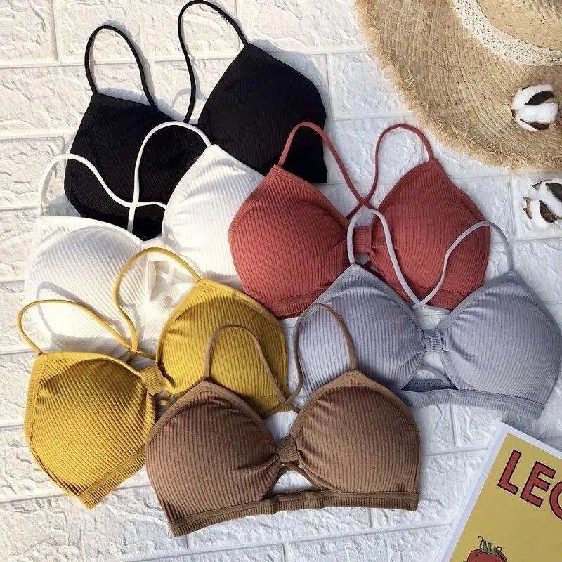 Womens Cross Strap Sports Bra Seamless Breathable Fitness Bra Lightweight Workout Top 0