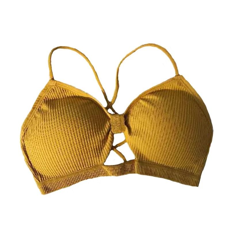 Womens Cross Strap Sports Bra Seamless Breathable Fitness Bra Lightweight Workout Top 9