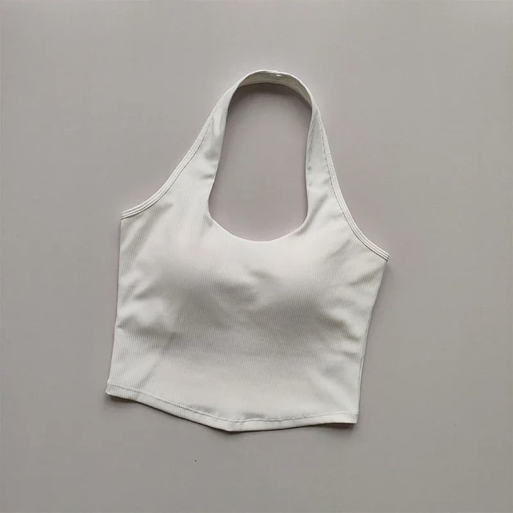 Womens Shockproof Running Sports Bra Halter Neck Fitness Tank Sports Bra High Support Workout Top 5