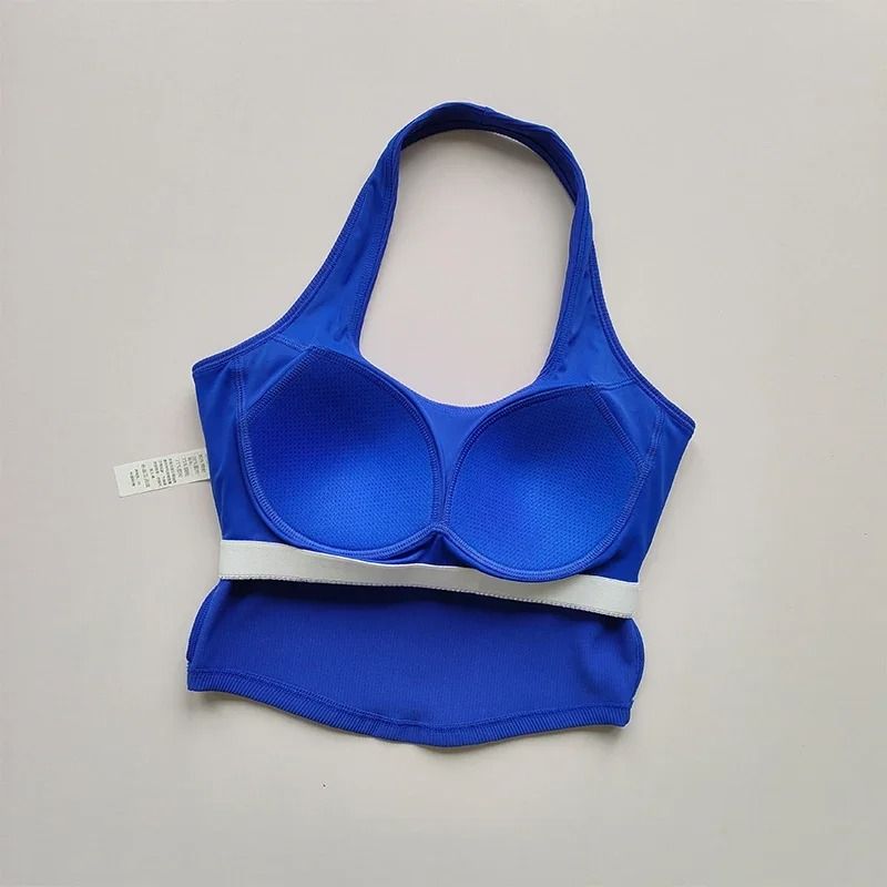 Womens Shockproof Running Sports Bra Halter Neck Fitness Tank Sports Bra High Support Workout Top 9