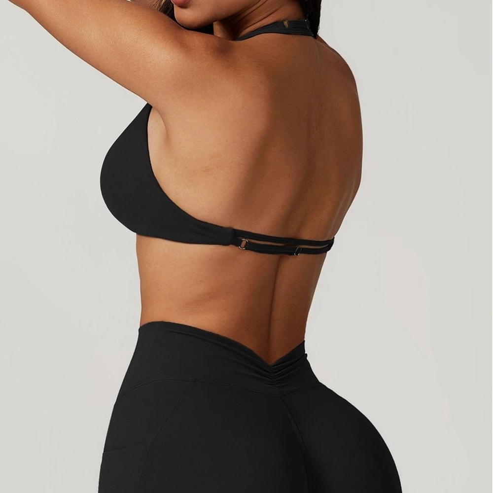 WANAYOU Adjustable Strap Sports Bra Padded Yoga Gym Crop Top Butterfly Back Fitness Bra 11