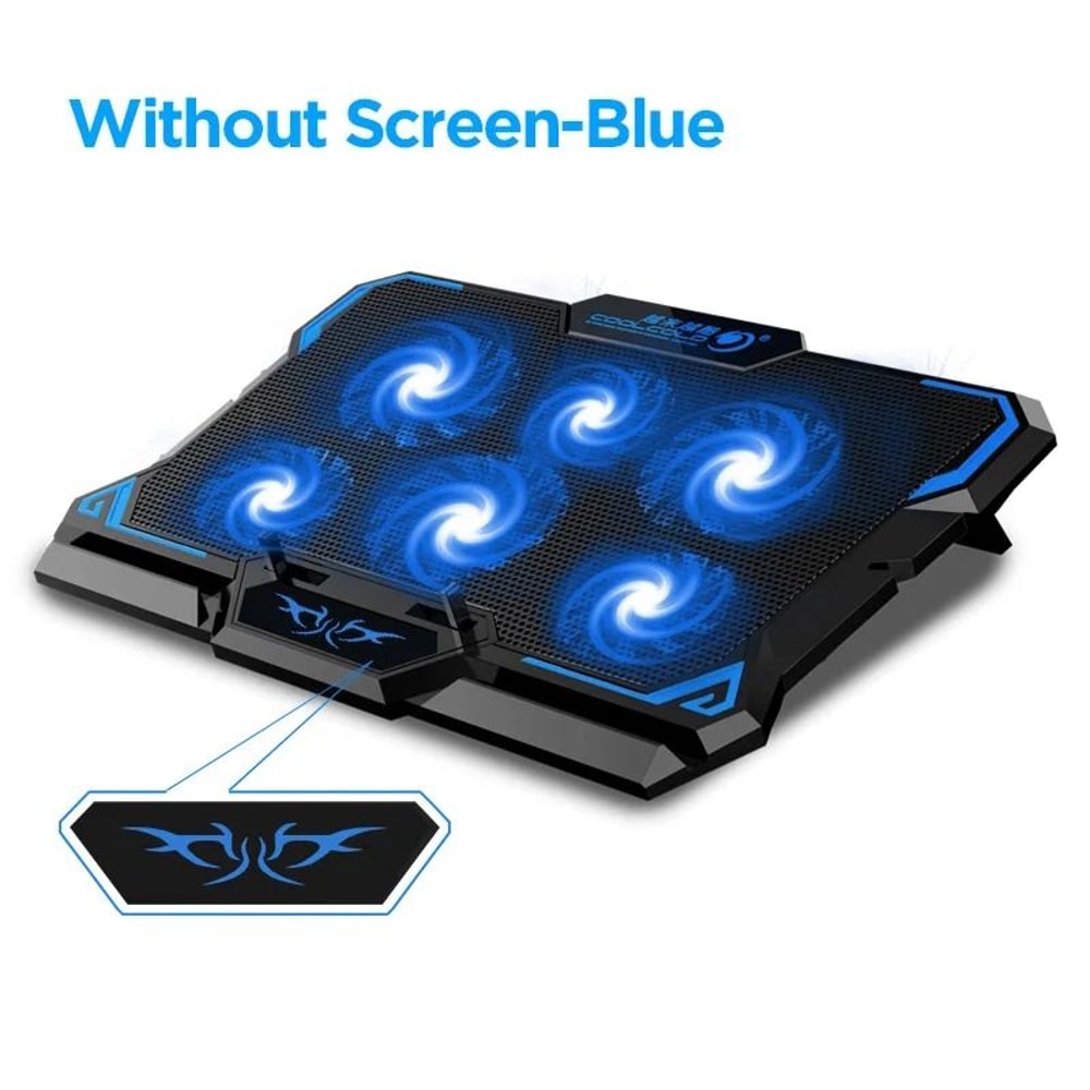 COOLCOLD Gaming Laptop Cooling Pad Six Fan Laptop Cooler Stand With LED Display 4
