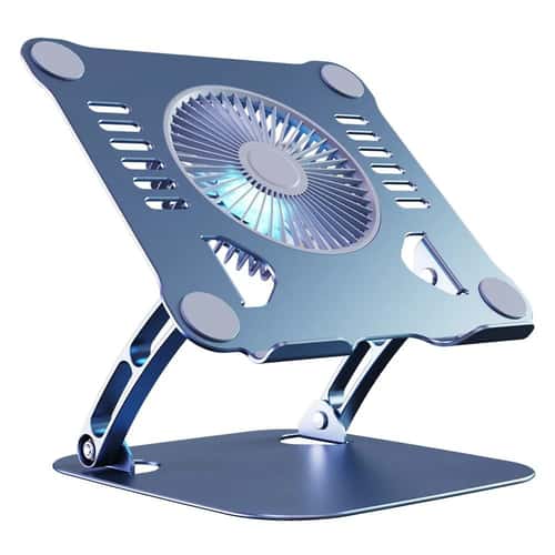 Aluminum Laptop Cooling Stand Adjustable Laptop Stand with Cooling Fan for 11 to 16 Inch Laptops