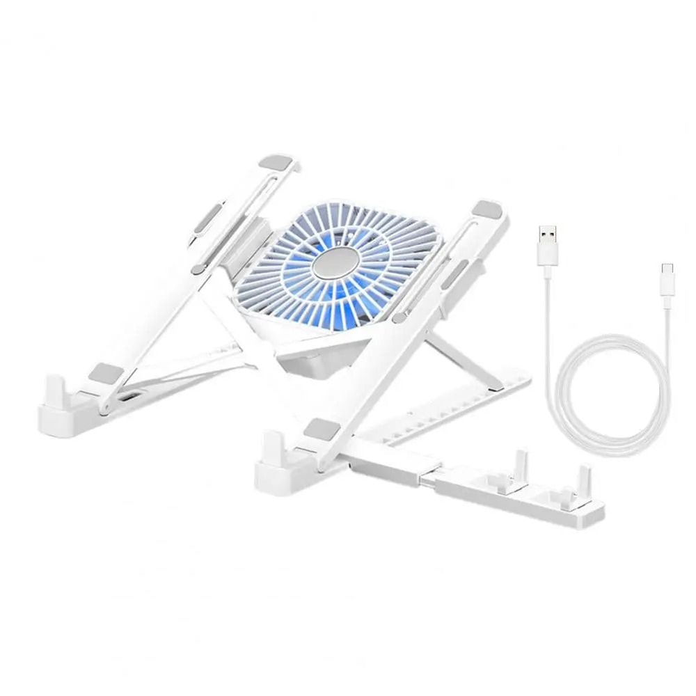Portable Adjustable Laptop Stand With Fan Ergonomic Laptop Cooling Stand Height Adjustable Work Ris 1