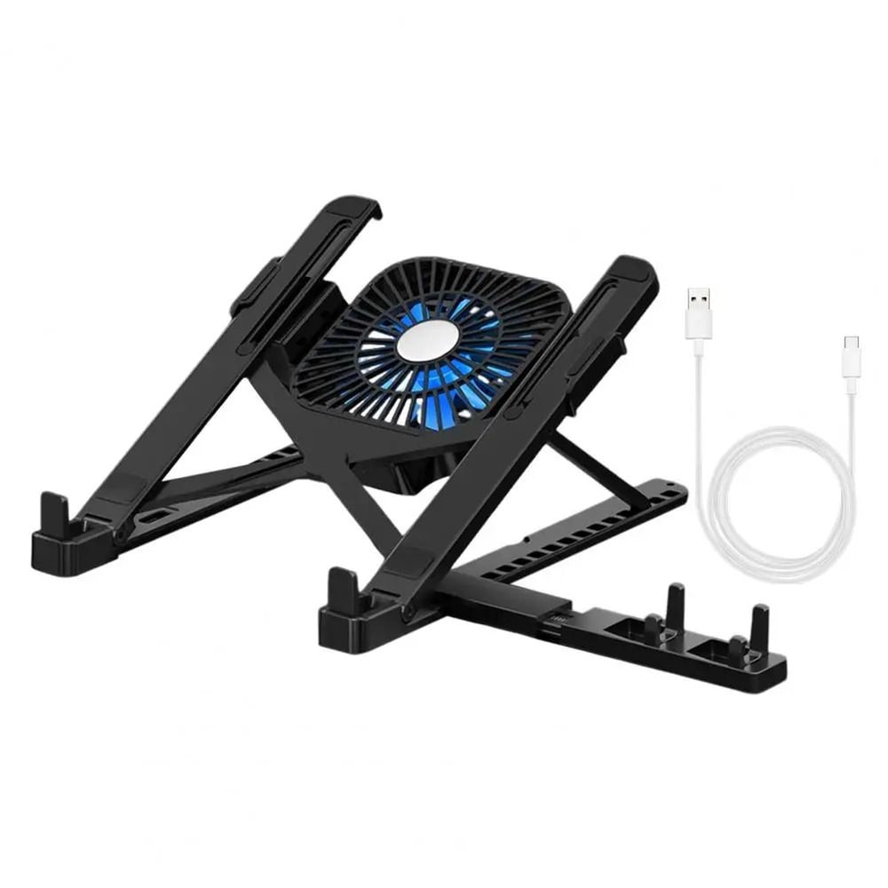 Portable Adjustable Laptop Stand With Fan Ergonomic Laptop Cooling Stand Height Adjustable Work Ris 2