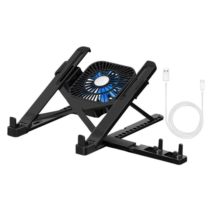 Portable Adjustable Laptop Stand With Fan Ergonomic Laptop Cooling Stand Height Adjustable Work Ris 2