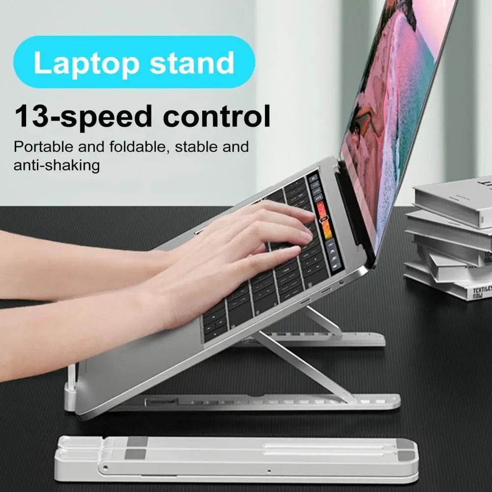 Portable Adjustable Laptop Stand With Fan Ergonomic Laptop Cooling Stand Height Adjustable Work Ris 7