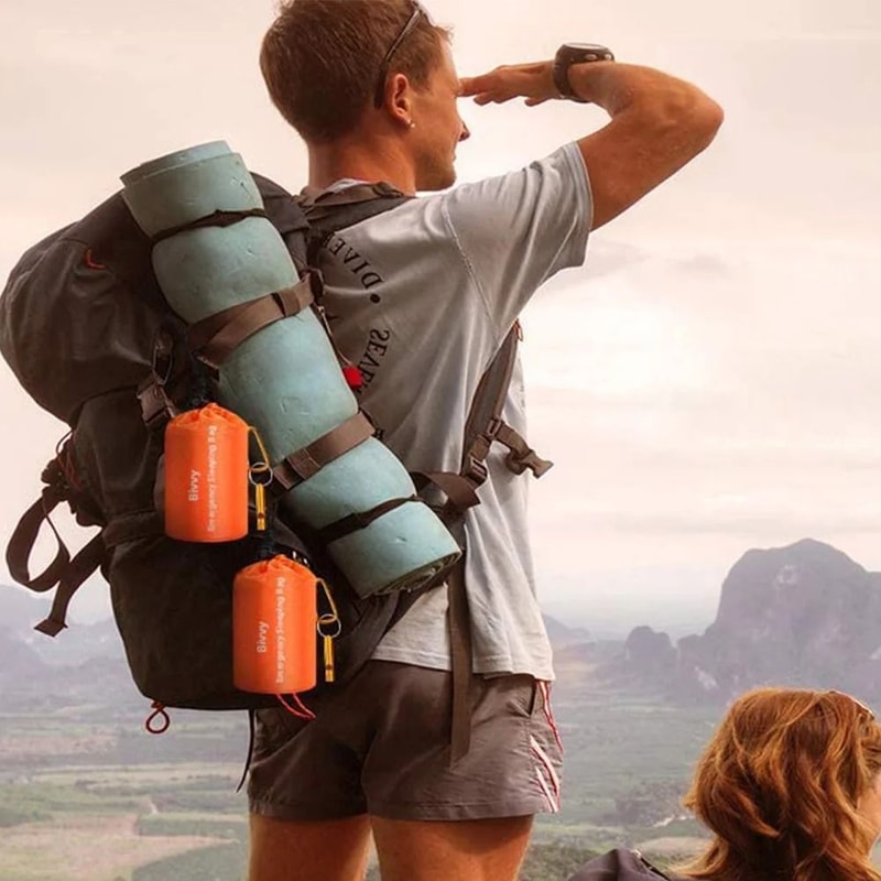 Portable Emergency Survival Sleeping Bag Waterproof Thermal Emergency Blanket Camping Safety Sleepi 3