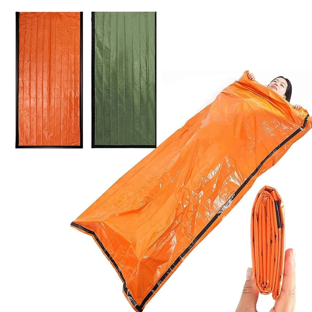 Portable Emergency Survival Sleeping Bag Waterproof Thermal Emergency Blanket Camping Safety Sleepi 7