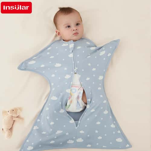 INSULAR Baby Sleeping Bag Cotton Newborn Swaddle Blanket Breathable Infant Sleep Sack