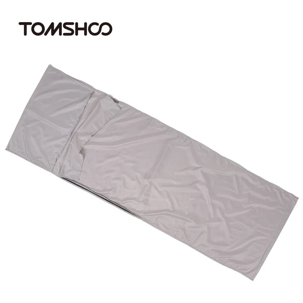 TOMSHOO Sleeping Bag Liner Lightweight Travel Sleeping Bag Liner With Pillowcase For Camping Hiking 3