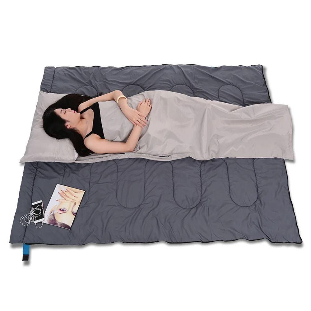 TOMSHOO Sleeping Bag Liner Lightweight Travel Sleeping Bag Liner With Pillowcase For Camping Hiking 7