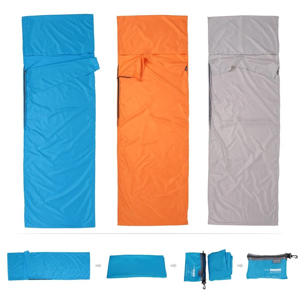 TOMSHOO Sleeping Bag Liner Lightweight Travel Sleeping Bag Liner With Pillowcase For Camping Hiking 0