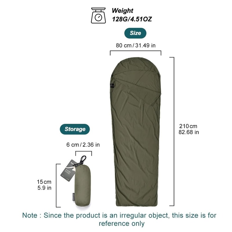 Ultralight Sleeping Bag Liner Mummy Style Camping Sleeping Bag Liner Lightweight Travel Sleeping Ba 6