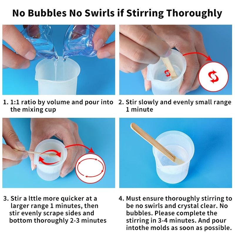 Crystal Clear Epoxy Resin Kit 1 To 1 High Gloss Art Resin Kit Bubble Free Casting Resin For DIY Cra 12