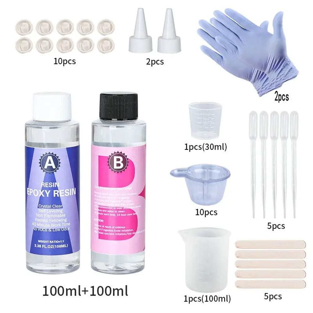 Crystal Clear Epoxy Resin Kit 1 To 1 High Gloss Art Resin Kit Bubble Free Casting Resin For DIY Cra 7