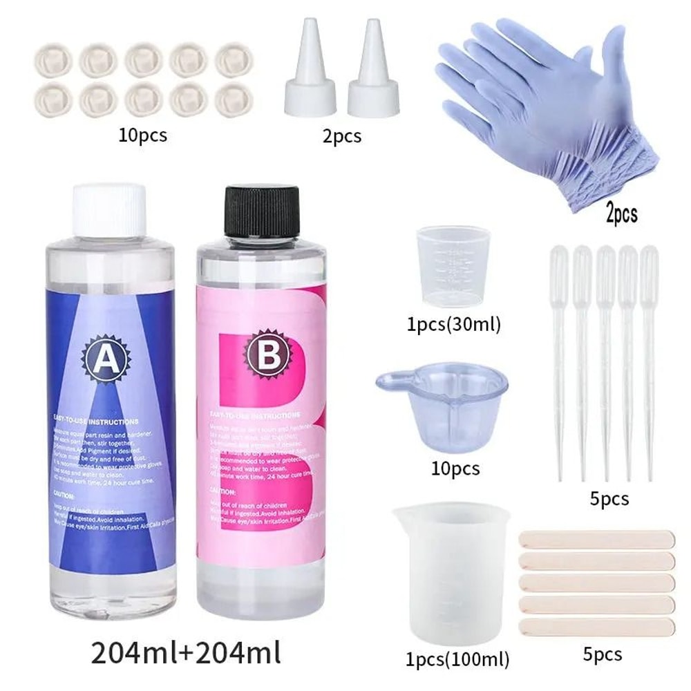 Crystal Clear Epoxy Resin Kit 1 To 1 High Gloss Art Resin Kit Bubble Free Casting Resin For DIY Cra 8