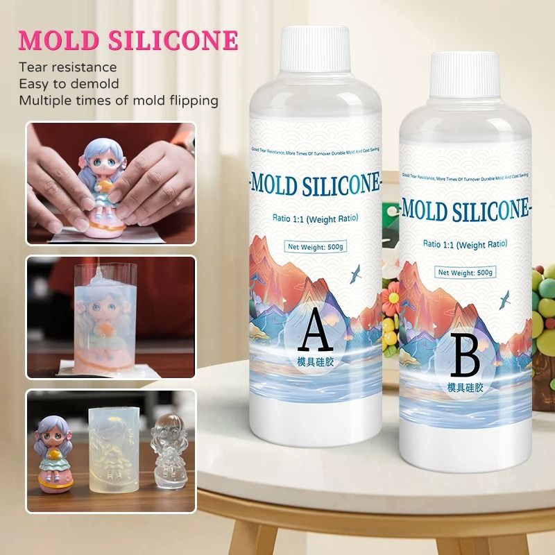 Fast Cure Silicone Mold Making Kit 1 To 1 Liquid Silicone Rubber DIY Mold Making Silicone For Craft 5
