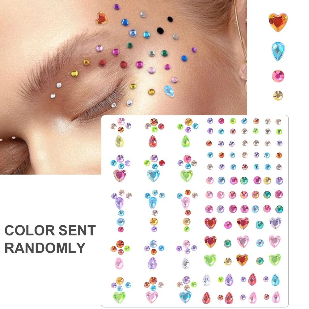 GlamPearl Self Adhesive Face Pearls Stick On Face Gem Stickers Makeup Rhinestone Pearl Set 10