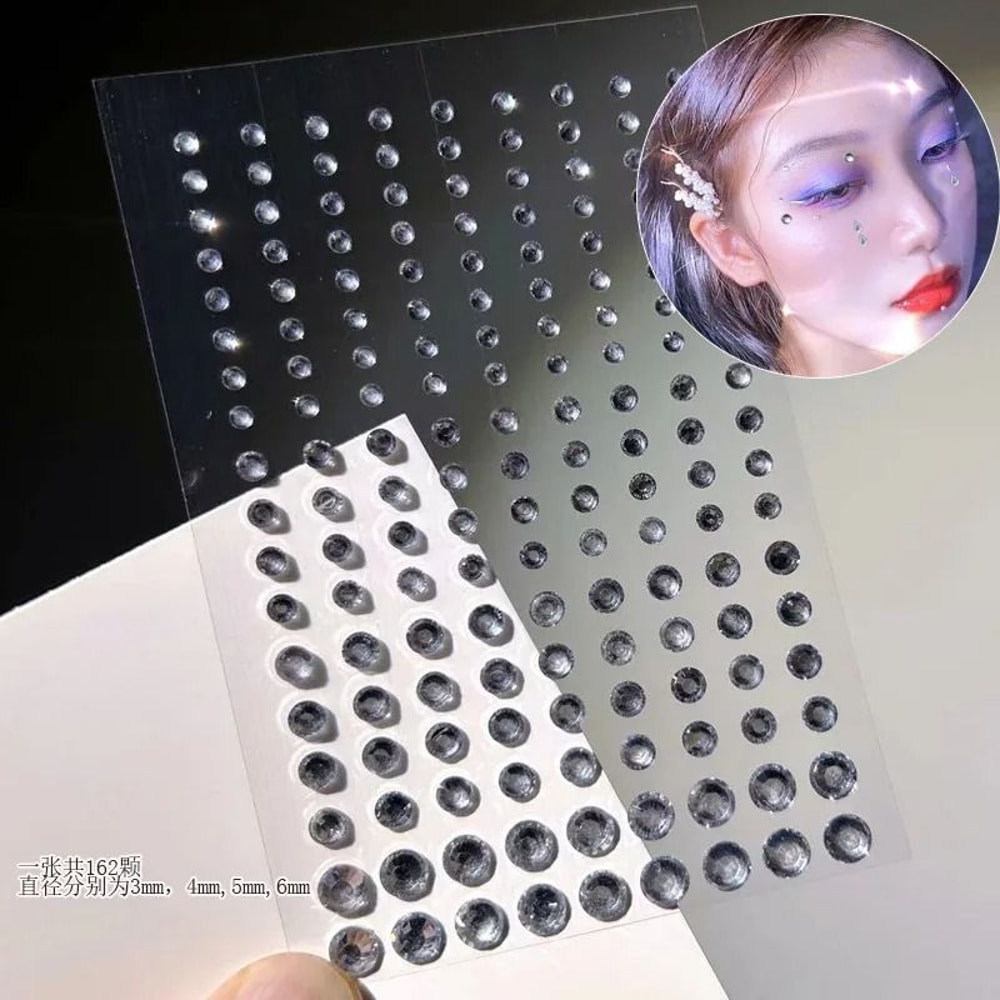 GlamPearl Self Adhesive Face Pearls Stick On Face Gem Stickers Makeup Rhinestone Pearl Set 12