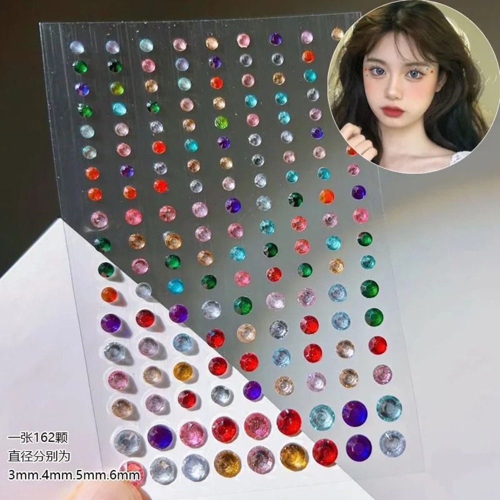 GlamPearl Self Adhesive Face Pearls Stick On Face Gem Stickers Makeup Rhinestone Pearl Set 13