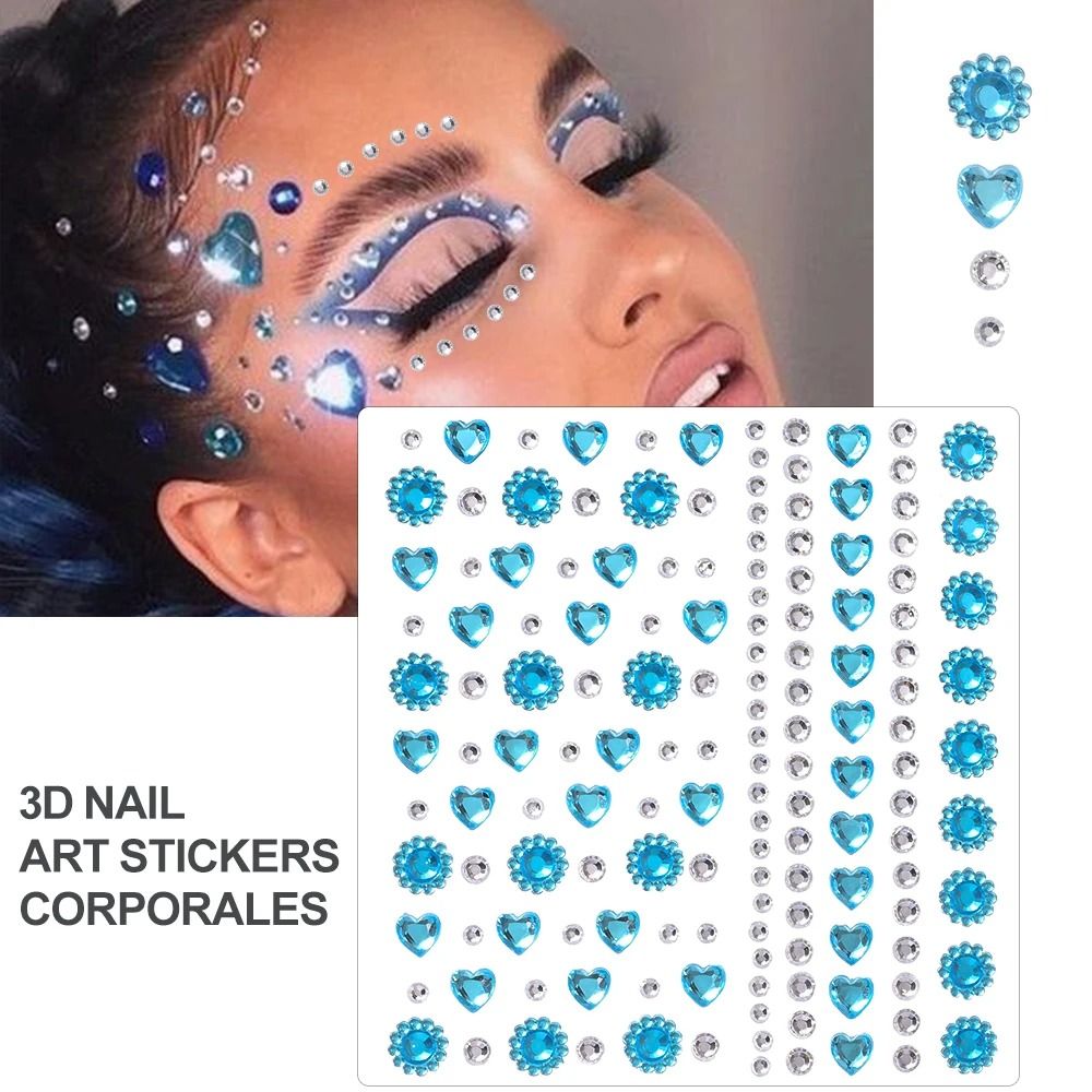 GlamPearl Self Adhesive Face Pearls Stick On Face Gem Stickers Makeup Rhinestone Pearl Set 27
