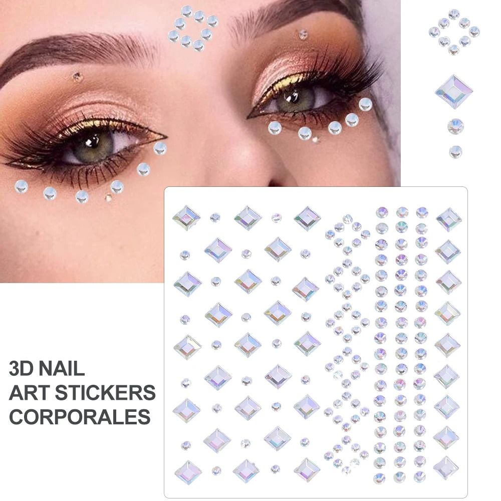 GlamPearl Self Adhesive Face Pearls Stick On Face Gem Stickers Makeup Rhinestone Pearl Set 20