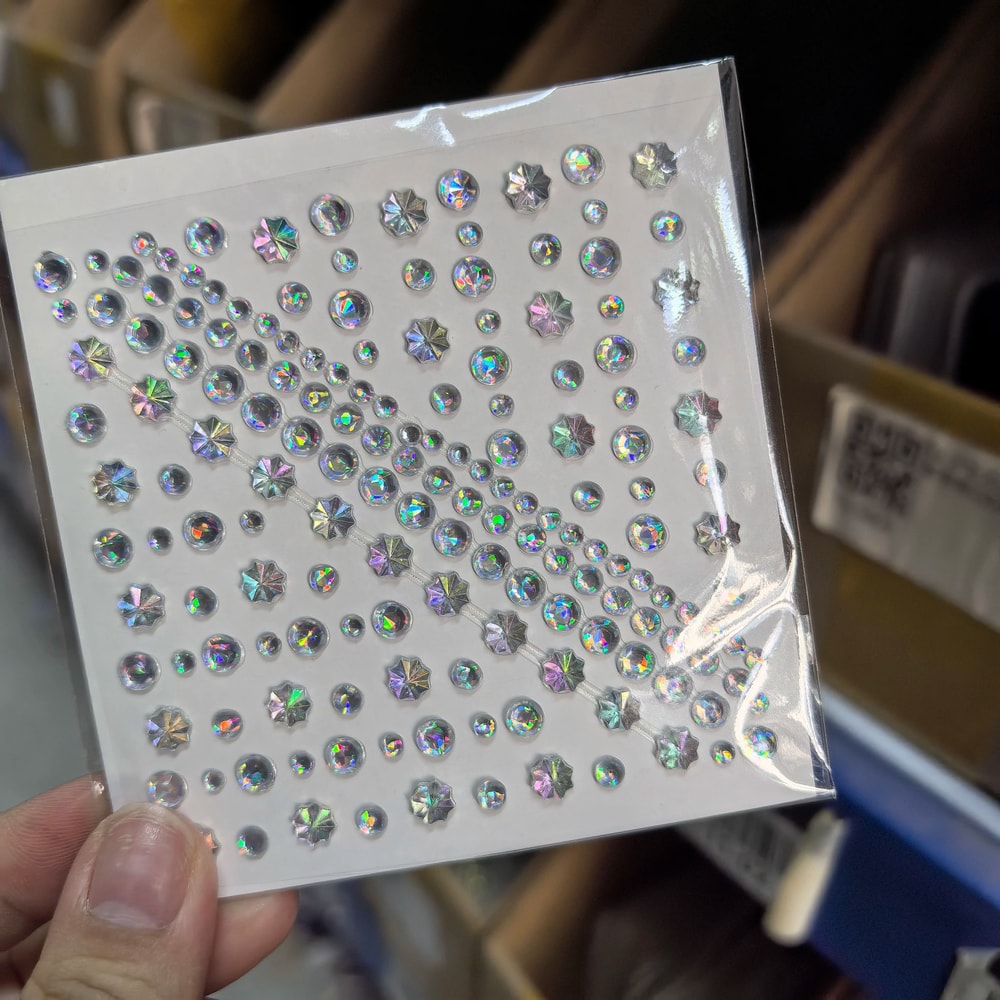 StarGlow Face Gem Stickers Laser Sparkle Rhinestone Face Stickers Stars Heart Moon Makeup Gems 1