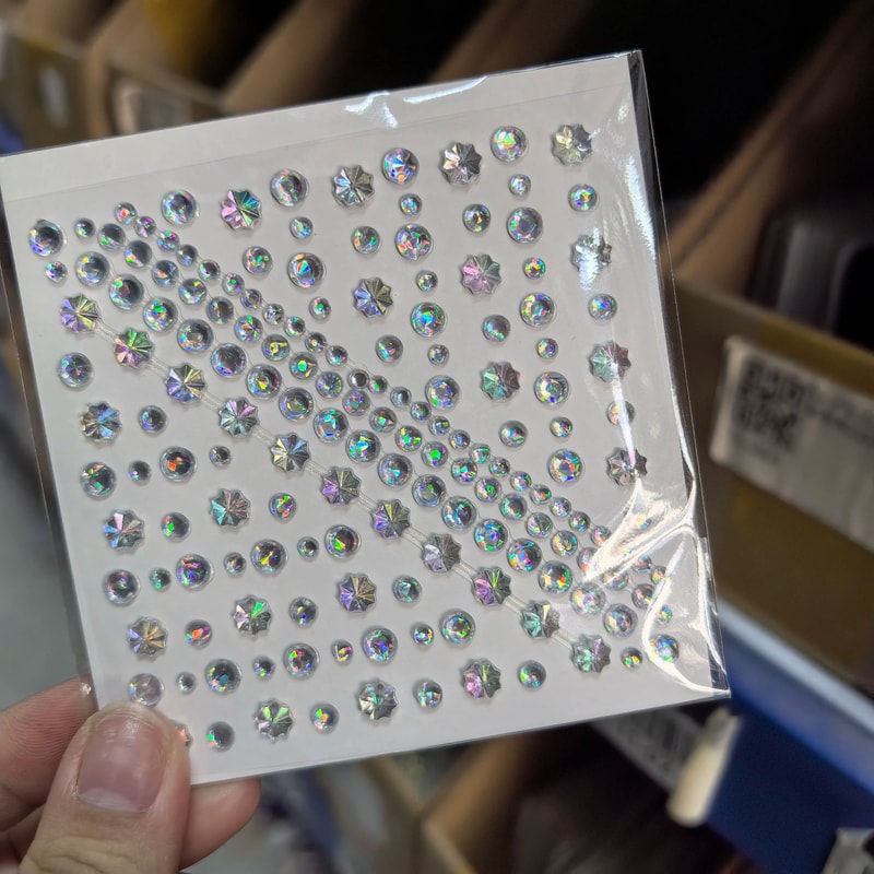 StarGlow Face Gem Stickers Laser Sparkle Rhinestone Face Stickers Stars Heart Moon Makeup Gems 1