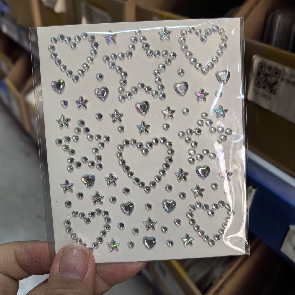 StarGlow Face Gem Stickers Laser Sparkle Rhinestone Face Stickers Stars Heart Moon Makeup Gems 2