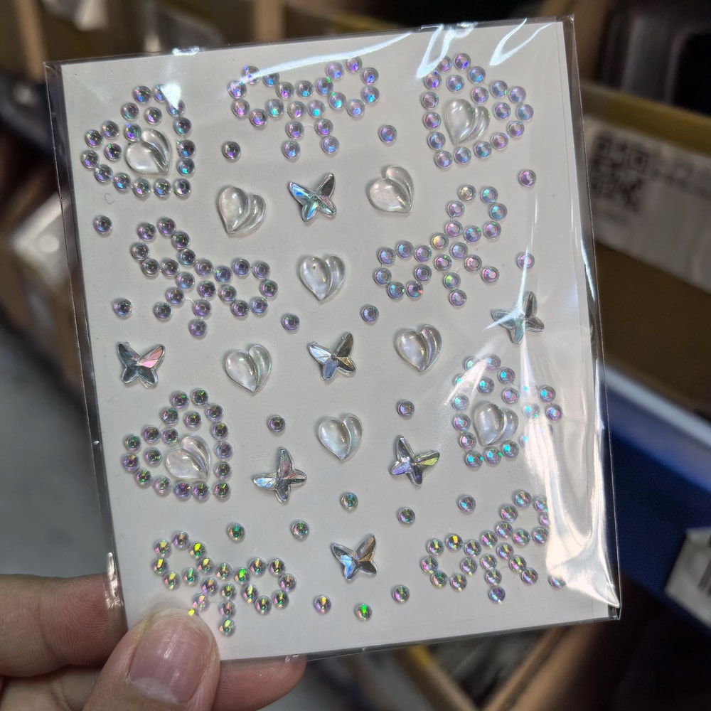 StarGlow Face Gem Stickers Laser Sparkle Rhinestone Face Stickers Stars Heart Moon Makeup Gems 3