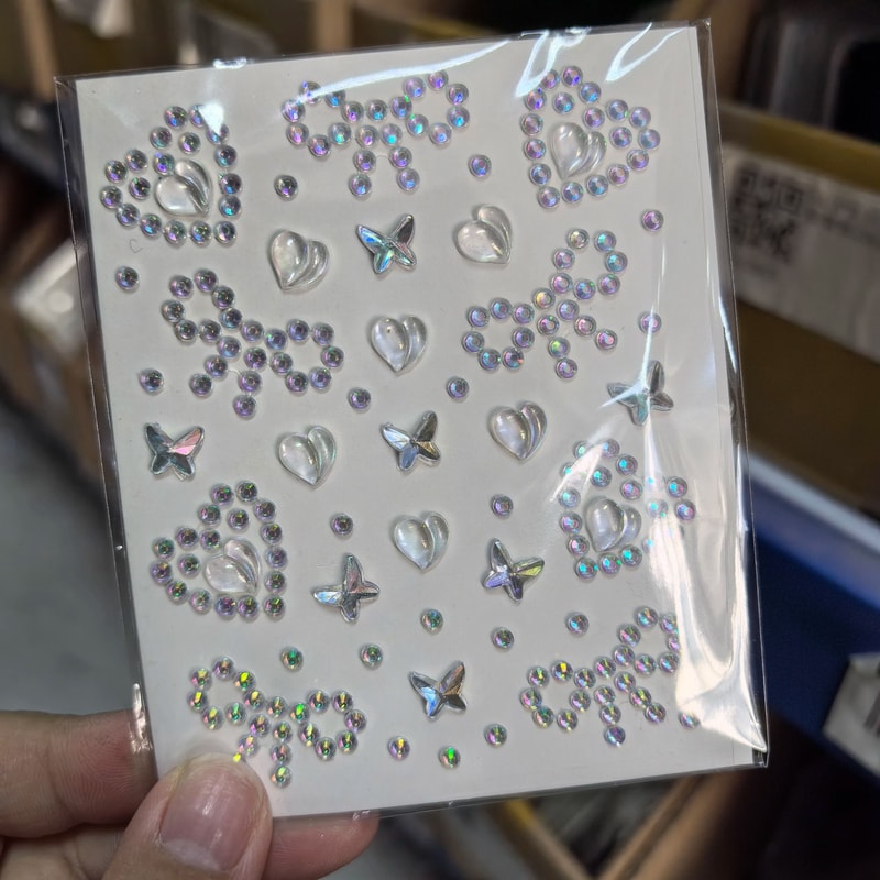 StarGlow Face Gem Stickers Laser Sparkle Rhinestone Face Stickers Stars Heart Moon Makeup Gems 3