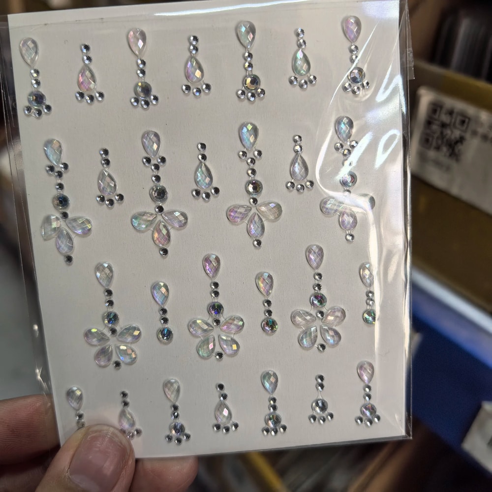 StarGlow Face Gem Stickers Laser Sparkle Rhinestone Face Stickers Stars Heart Moon Makeup Gems 4