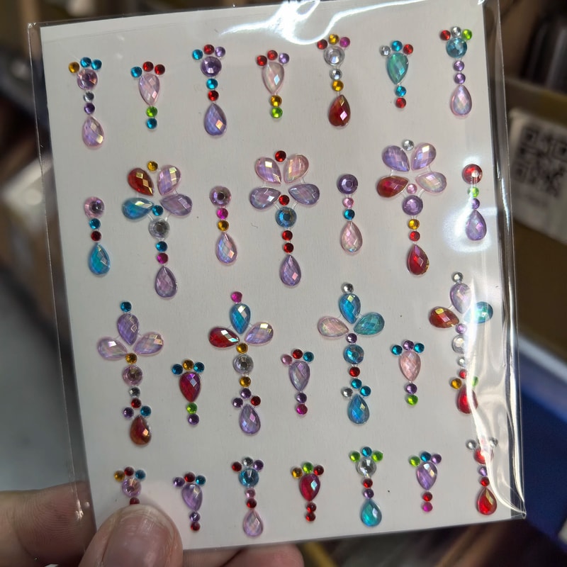 StarGlow Face Gem Stickers Laser Sparkle Rhinestone Face Stickers Stars Heart Moon Makeup Gems 7