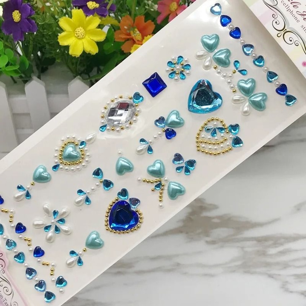 RadiantGlow Rhinestone Face Gems Self Adhesive Face Gem Stickers Festival Crystal Makeup Jewels 4