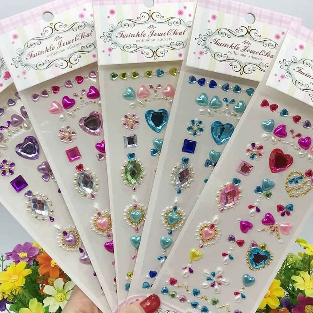 RadiantGlow Rhinestone Face Gems Self Adhesive Face Gem Stickers Festival Crystal Makeup Jewels 0
