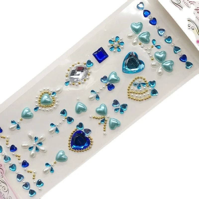 RadiantGlow Rhinestone Face Gems Self Adhesive Face Gem Stickers Festival Crystal Makeup Jewels 10