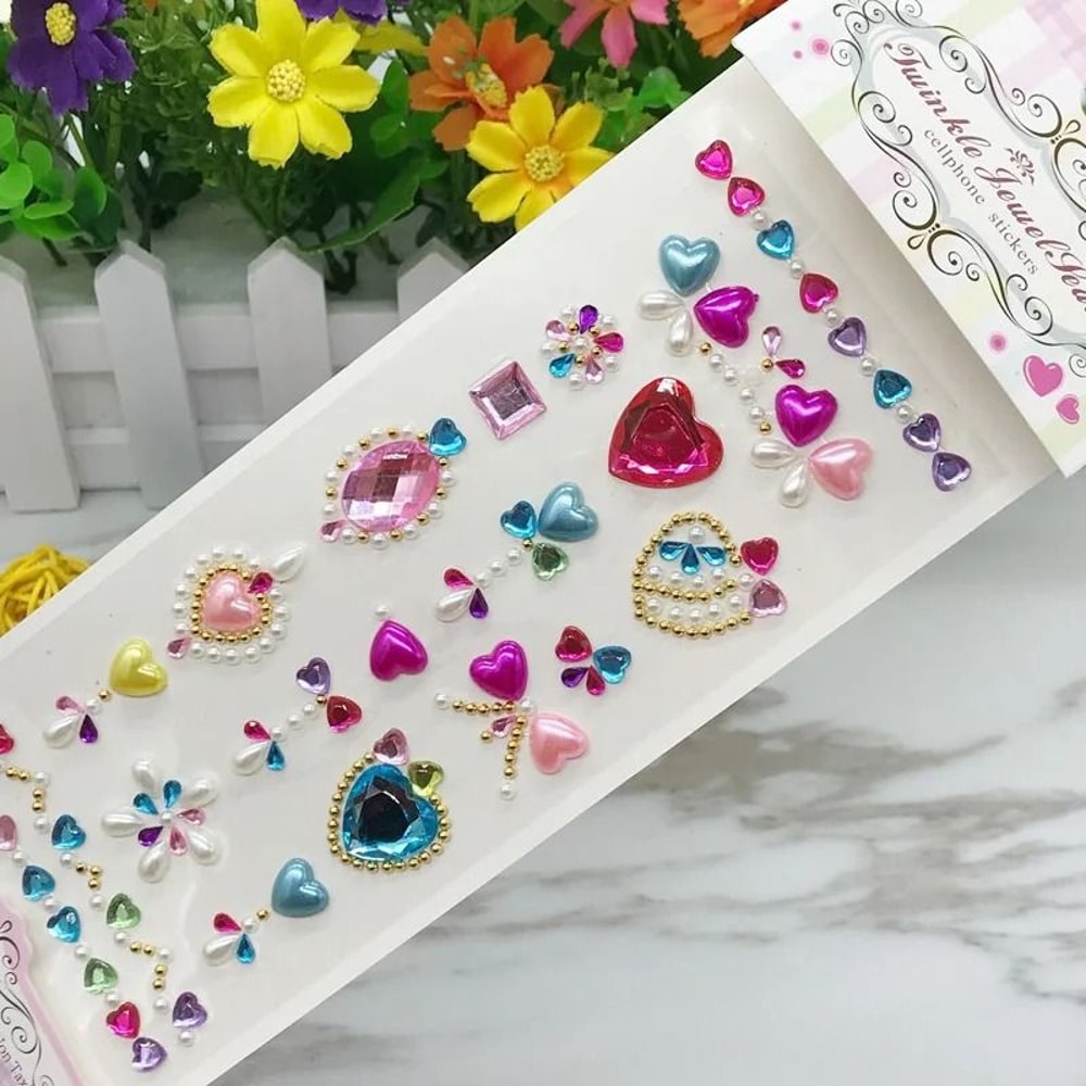 RadiantGlow Rhinestone Face Gems Self Adhesive Face Gem Stickers Festival Crystal Makeup Jewels 2