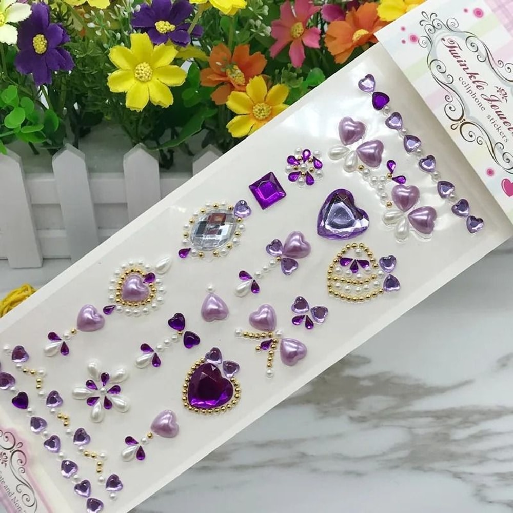 RadiantGlow Rhinestone Face Gems Self Adhesive Face Gem Stickers Festival Crystal Makeup Jewels 7