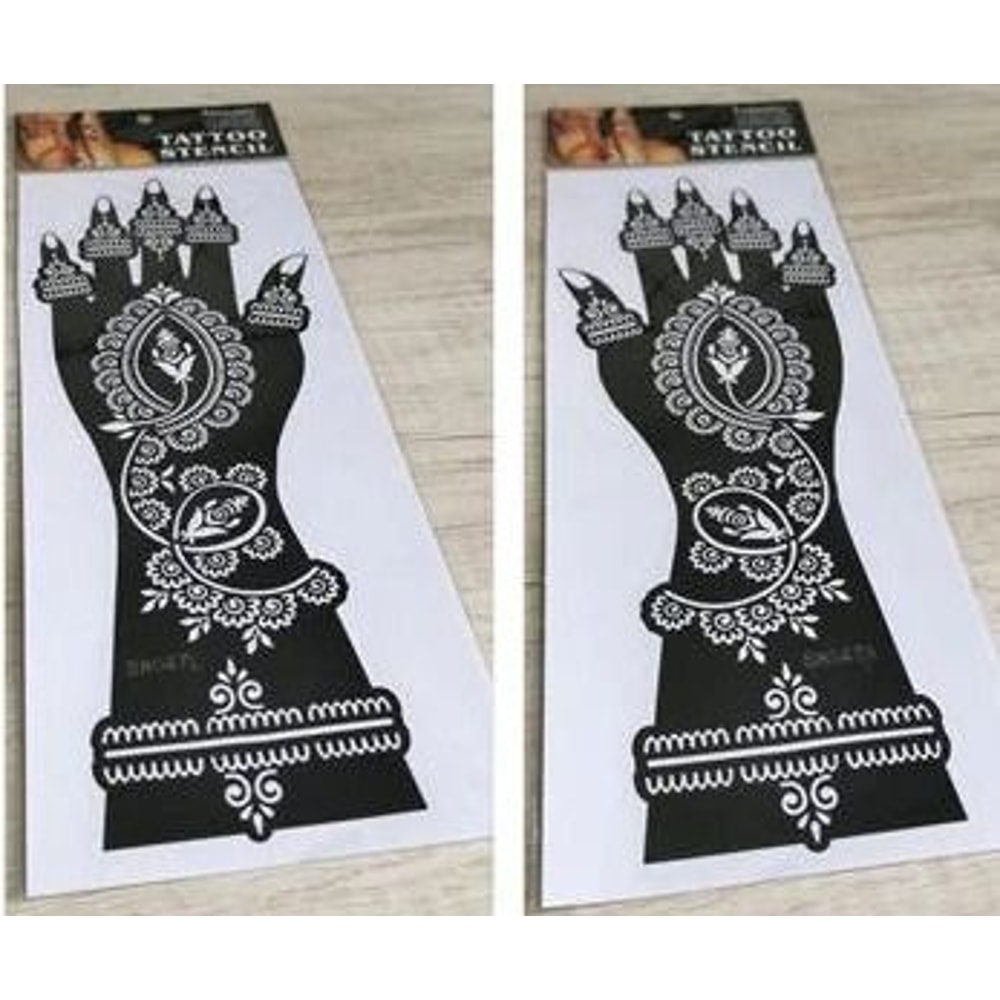 ElegantArt Henna Tattoo Stencil Set Reusable Mehndi Tattoo Stencils Hand Body Painting Templates 0